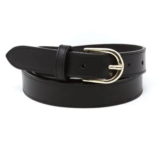 German Fuentes Italian Leather Belt with Gold Buckle German Fuentes