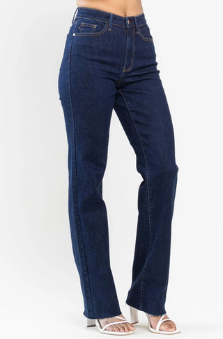 Judy Blue Vintage Dark Blue Denim Jeans with Dart Detail
