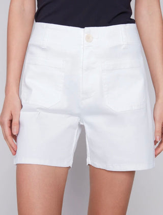 Charlie B White Shorts with Patch Pockets