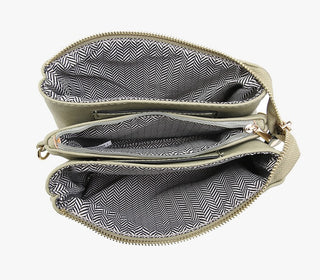 Tan and Salmon Handbag Inside Pockets