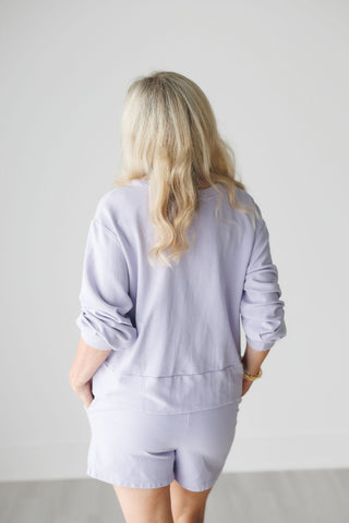 Lavender Purple Front Twist Top and Wrap Mini Skort Set