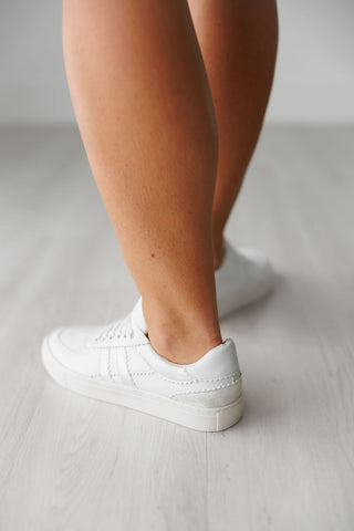 Corkys White Rizz Sneakers with Subtle Metallic Stripes - Tennis Shoes