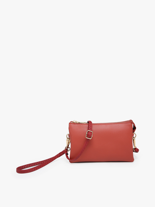 Berry Pink Vegan Leather Crossbody Wristlet - Harlynn & Gray