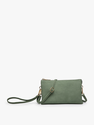 Kelly Green Vegan Leather Crossbody Wristlet - Harlynn & Gray