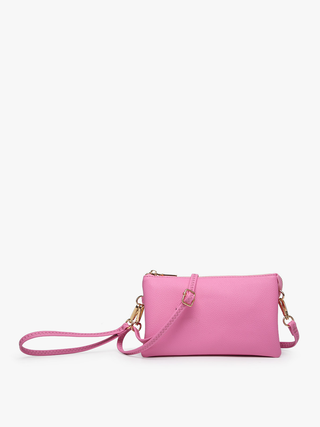 Berry Pink Vegan Leather Crossbody Wristlet - Harlynn & Gray