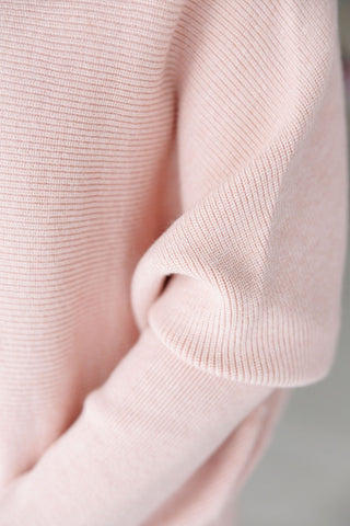 Peach Slouch Neck Dolman Pullover Sweater