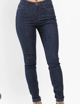 Judy Blue Classic Dark Blue Denim Jeans with Embroidered Pockets - Harlynn & Gray