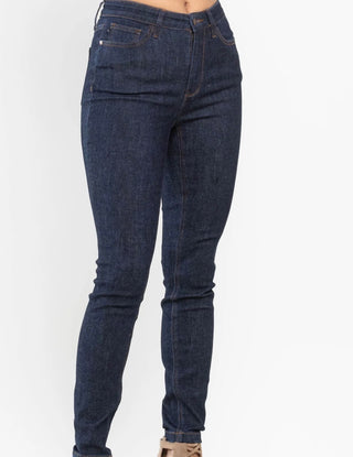 Judy Blue Classic Dark Blue Denim Jeans with Embroidered Pockets - Harlynn & Gray