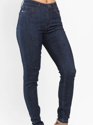 Judy Blue Classic Dark Blue Denim Jeans with Embroidered Pockets - Harlynn & Gray