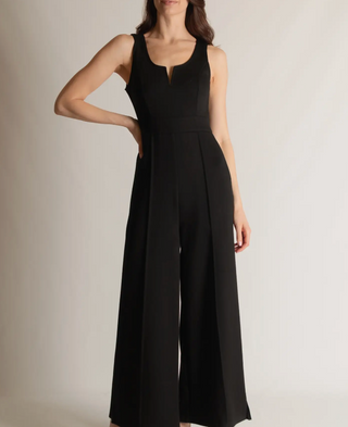 LUXE Scuba Black Sleeveless Jumpsuit - Made for Comfort