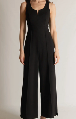 LUXE Scuba Black Sleeveless Jumpsuit - Made for Comfort