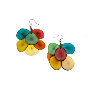 Tagua Blue & Green Mariposa Earrings - Harlynn & Gray