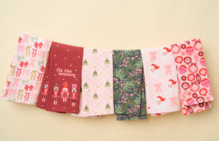 Tea Towel Pink and Red Merry Ornaments