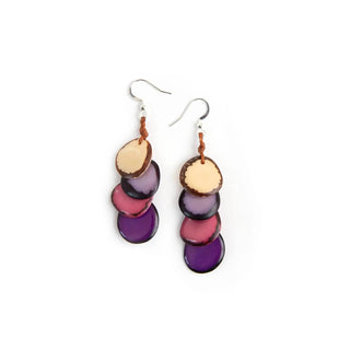 Organic Tagua Jewelry Jewelry Athea Earrings: Purple/Rose