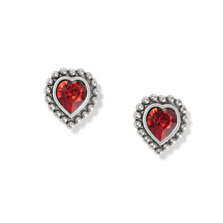 Brighton Red Shimmer Heart Mini Post Earrings