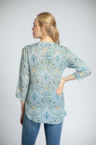 APNY Teal Paisley Top